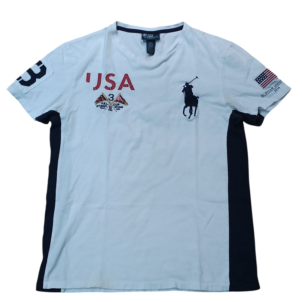 Polo by Ralph Lauren White and Black Graphic Tee